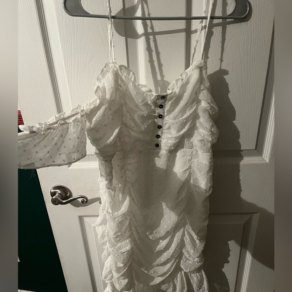 Ruched White Dress - Picture 7 of 7